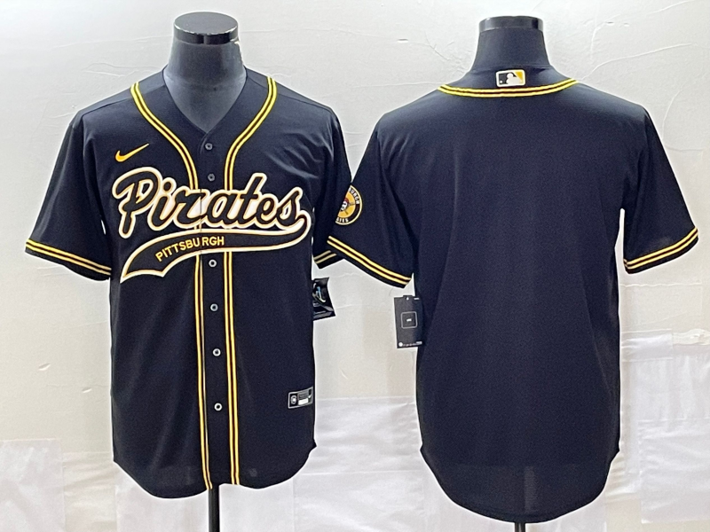 Men's Pittsburgh Pirates Blank Black Cool Base Stitched Baseball Jersey Men's Pittsburgh Pirates Blank Black Cool Base Stitched Baseball Jersey